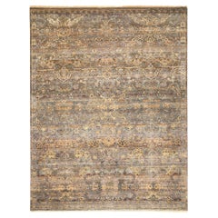 Indien Oushak Area Rugs - Wolle Braun Elfenbein Gelb Design - 93570