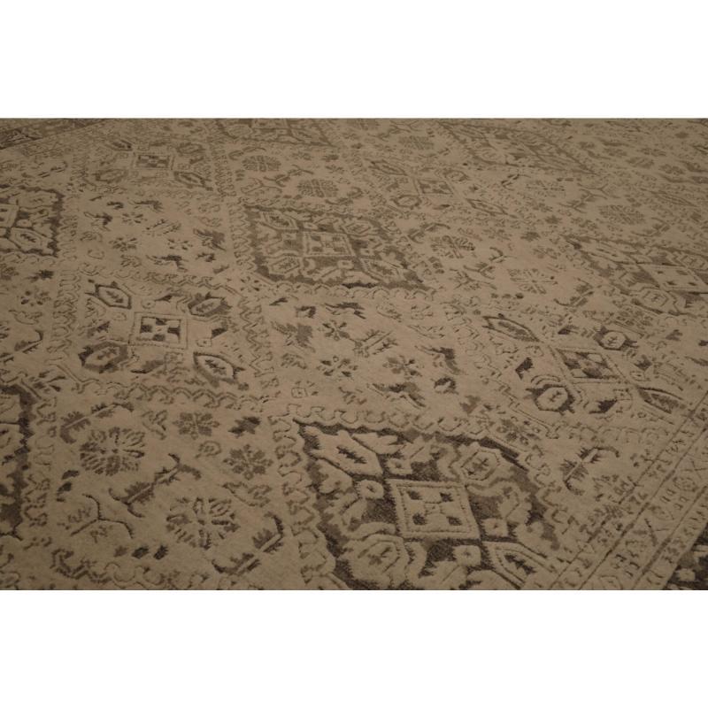Moderno Tappeti India Oushak - Design Marrone Taupe in lana - in vendita