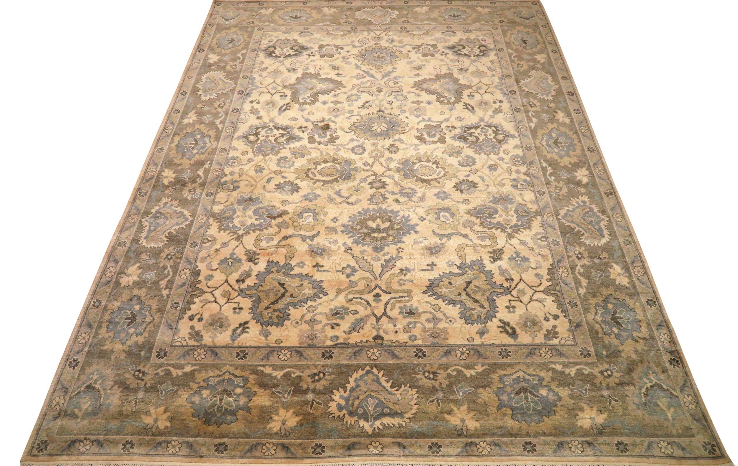 Discover the elegance of India Oushak featuring Area Rugs in Circa 1990. Designed with Wool and BrownYellow, this exclusive design is perfect for enhancing your space.