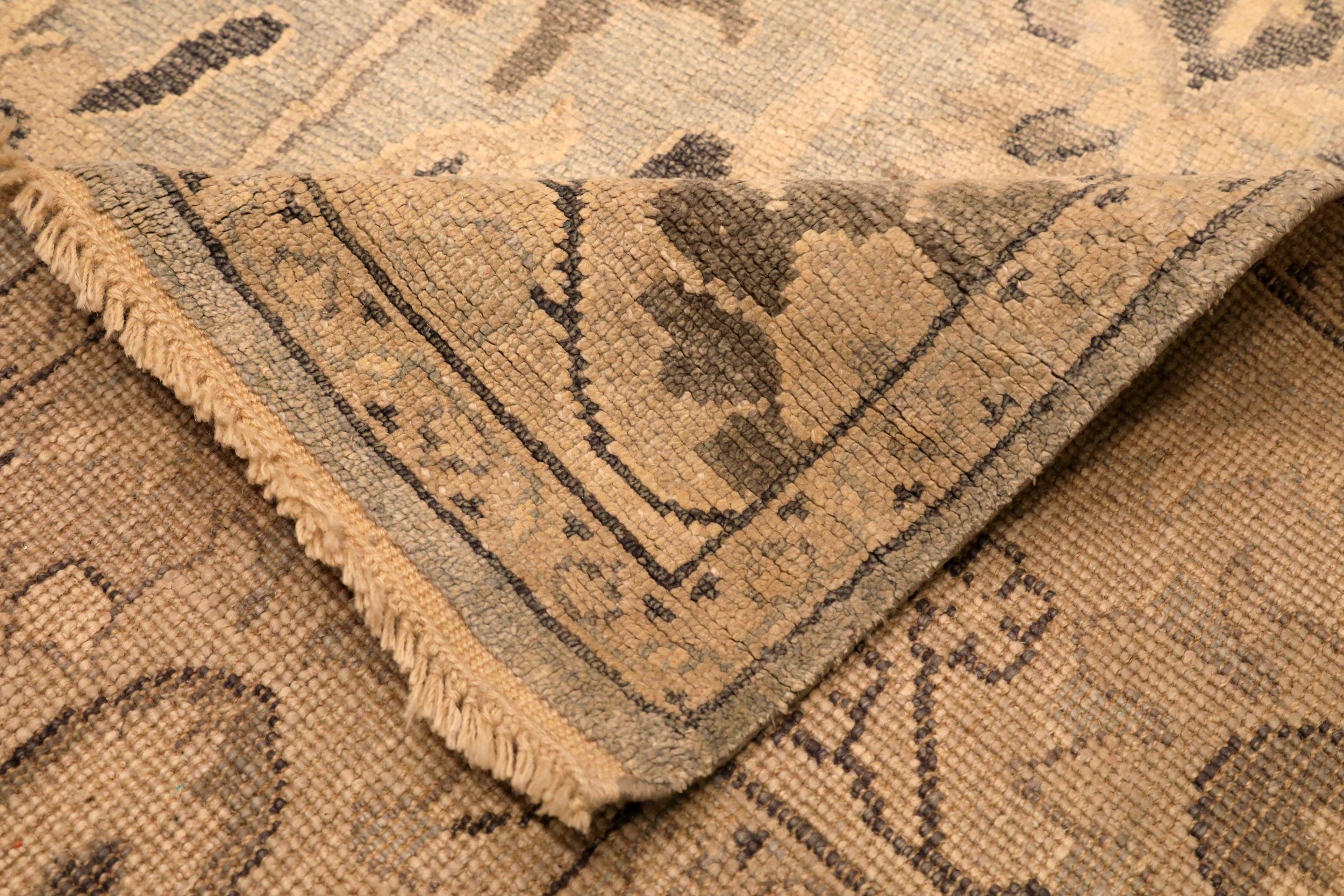 Oushak-Teppiche aus Indien - Wolle in elfenbeinfarbenem Design - 94100 (Indisch) im Angebot