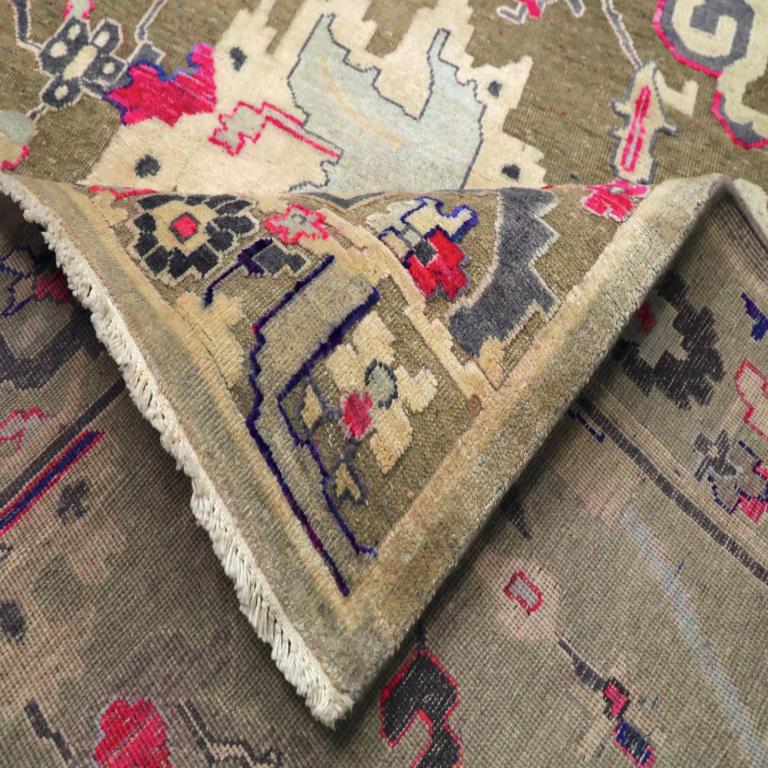 Oushak Indien Oushak-Teppiche - Wolle Elfenbein Rosa Taupe Design - 94147 (Indisch) im Angebot