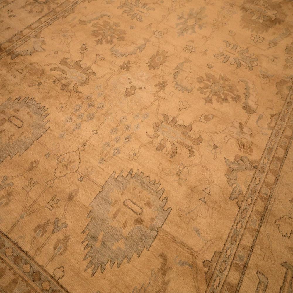 Indien Oushak Bereich Teppiche - Wolle Elfenbein Gelb Design - 94086 (Moderne) im Angebot