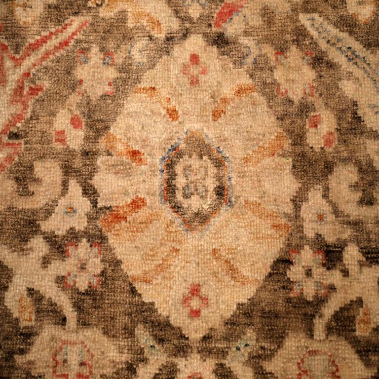 Indien Oushak Over Size Teppich - Wolle Braun Elfenbein Design - 93874 (Indisch) im Angebot