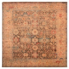 Indien Oushak Over Size Teppich - Wolle Braun Elfenbein Design - 93874