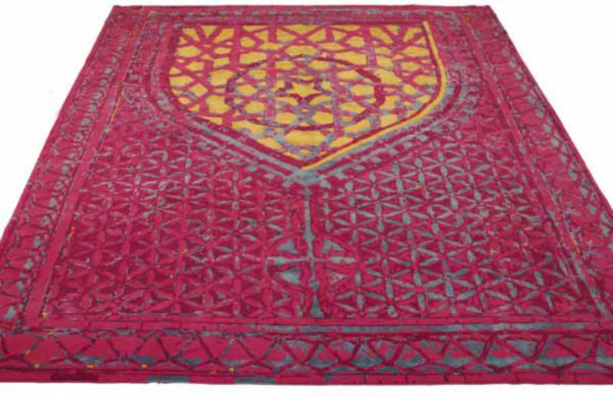 Discover the elegance of India item featuring Over Size Rug in Circa 1990. Designed with Wool and BluePinkYellow, this exclusive design is perfect for enhancing your space.