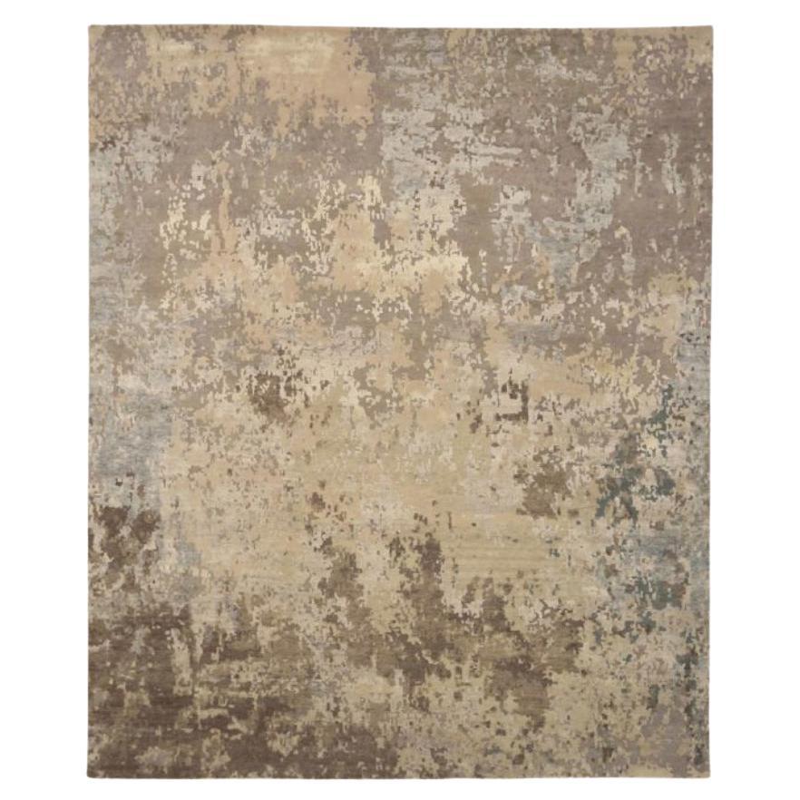 Indien Over Size Teppich CIRCA 1990 - Wolle Braun Elfenbein Taupe Design - 91646