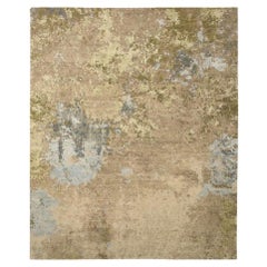 Tappeto India Over Size Circa 1990 - Lana Verde Avorio Azzurro Taupe - 91677