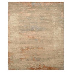India Over Size Rug Circa 1990 - Wool Ivory Pink Design - 91652