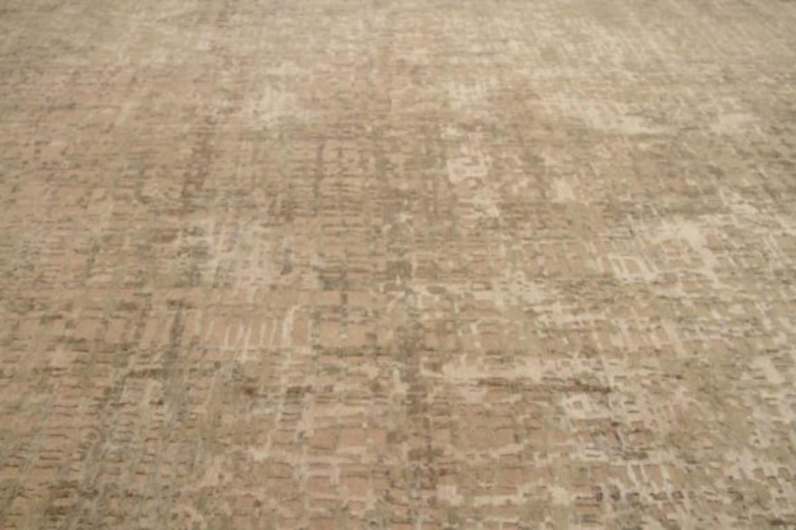 India Over Size-Teppich Circa 1990 - Wolle Elfenbein Taupe Design - 91696 (Moderne) im Angebot