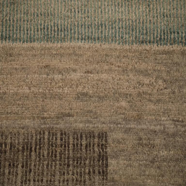Indien Over Size Teppich - Wolle Blau Braun Elfenbein Design - 98062 (Moderne) im Angebot