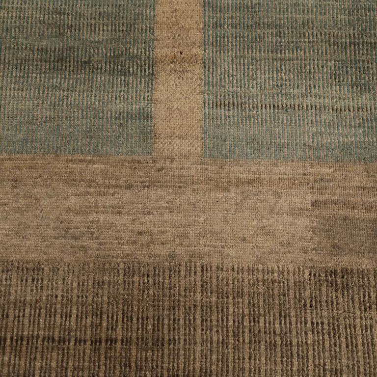 Indien Over Size Teppich - Wolle Blau Braun Elfenbein Design - 98065 (Handgewebt) im Angebot