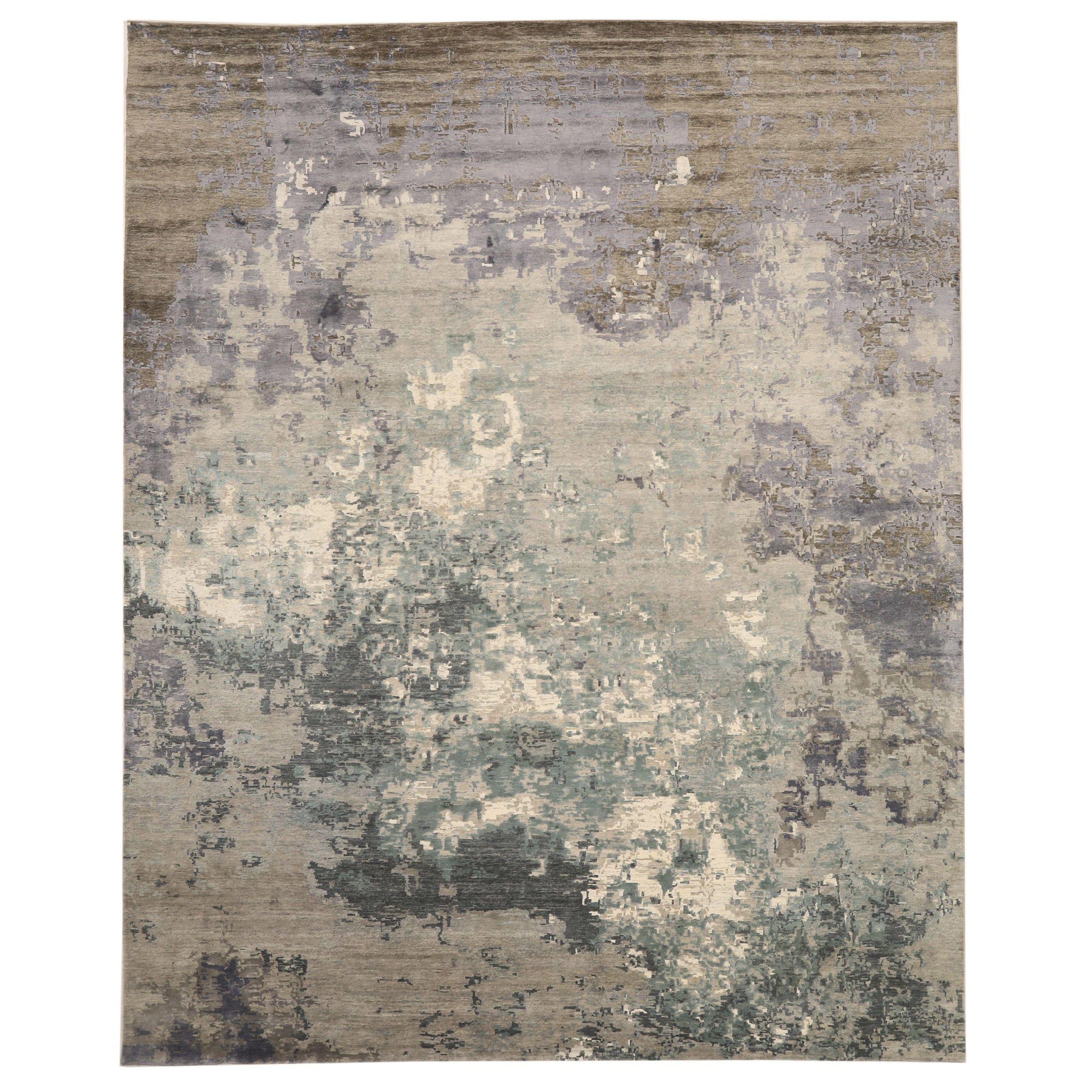 India Over Size Teppich - Wolle Braun Elfenbein Taupe Design - 93751