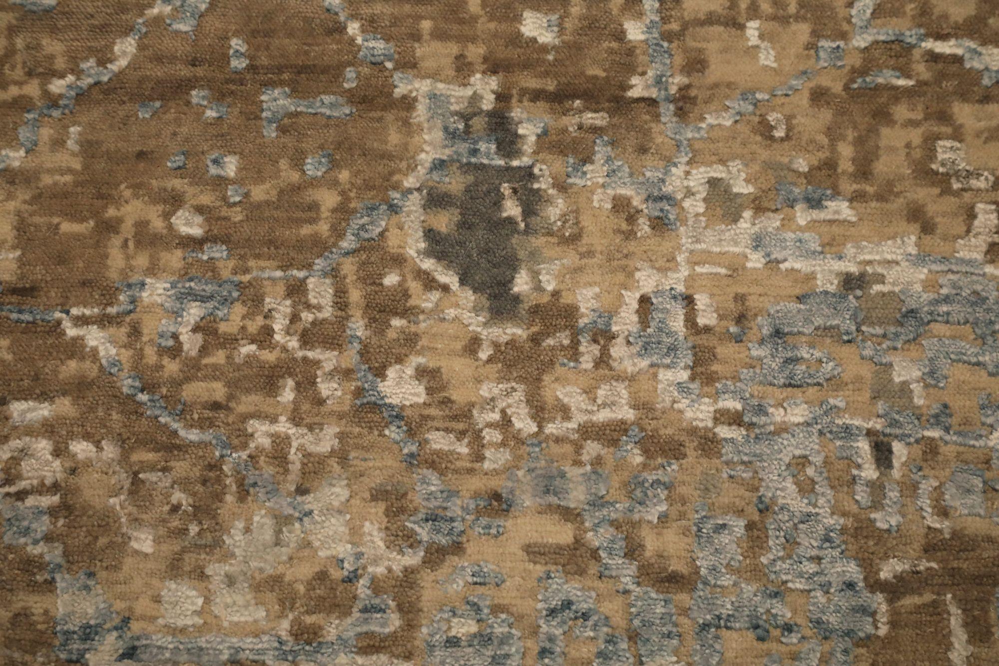 Tappeto India Over Size - Lana marrone sfumature di grigio / argento - 97319 In condizioni ottime in vendita a Dallas, TX