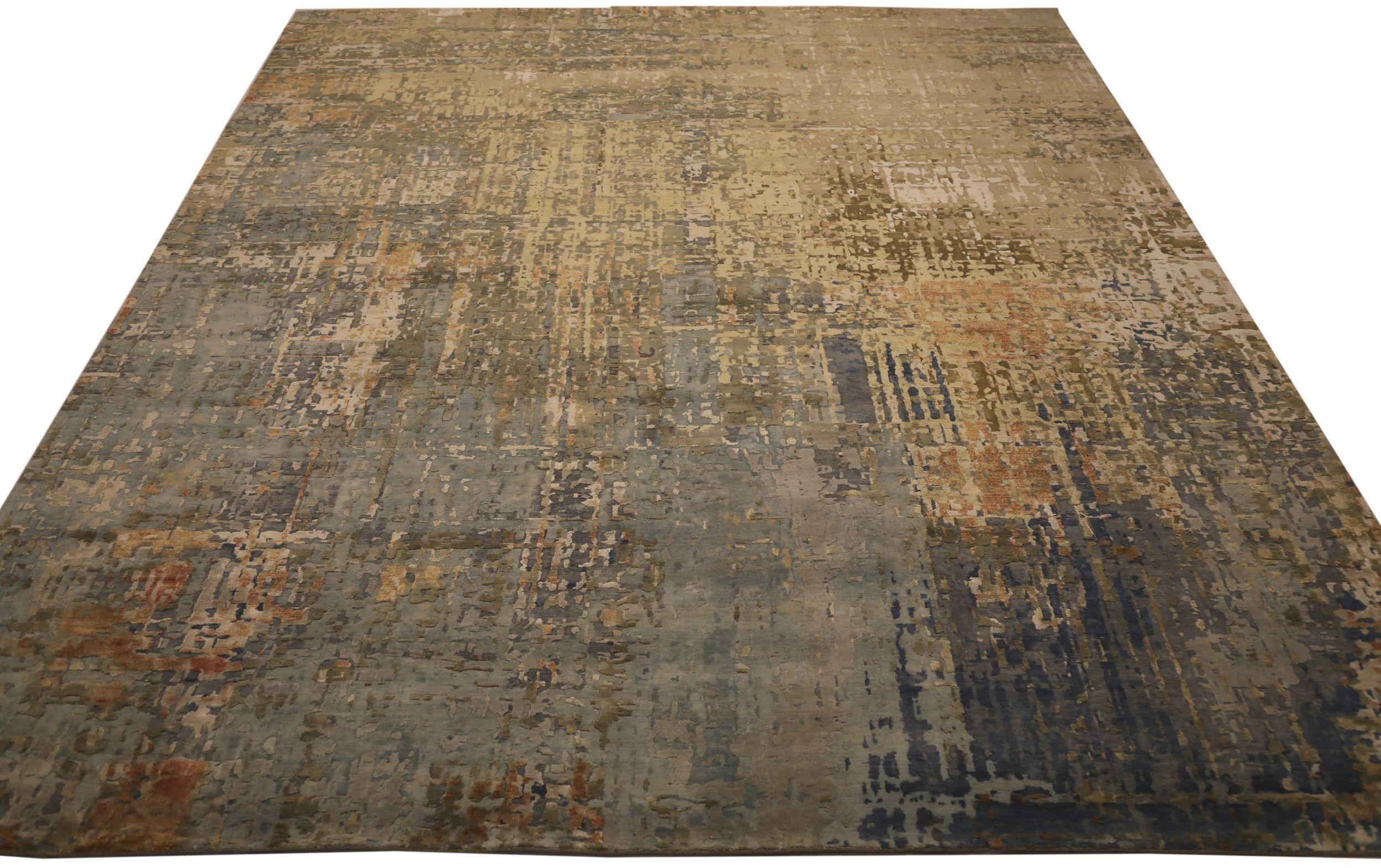 Entdecken Sie die Eleganz von India mit dem Artikel Over Size Rug in CIRCA 1990. Dieses exklusive Design aus Wolle und GrauGrünElfenbeinGelb ist perfekt, um Ihren Raum zu verschönern.