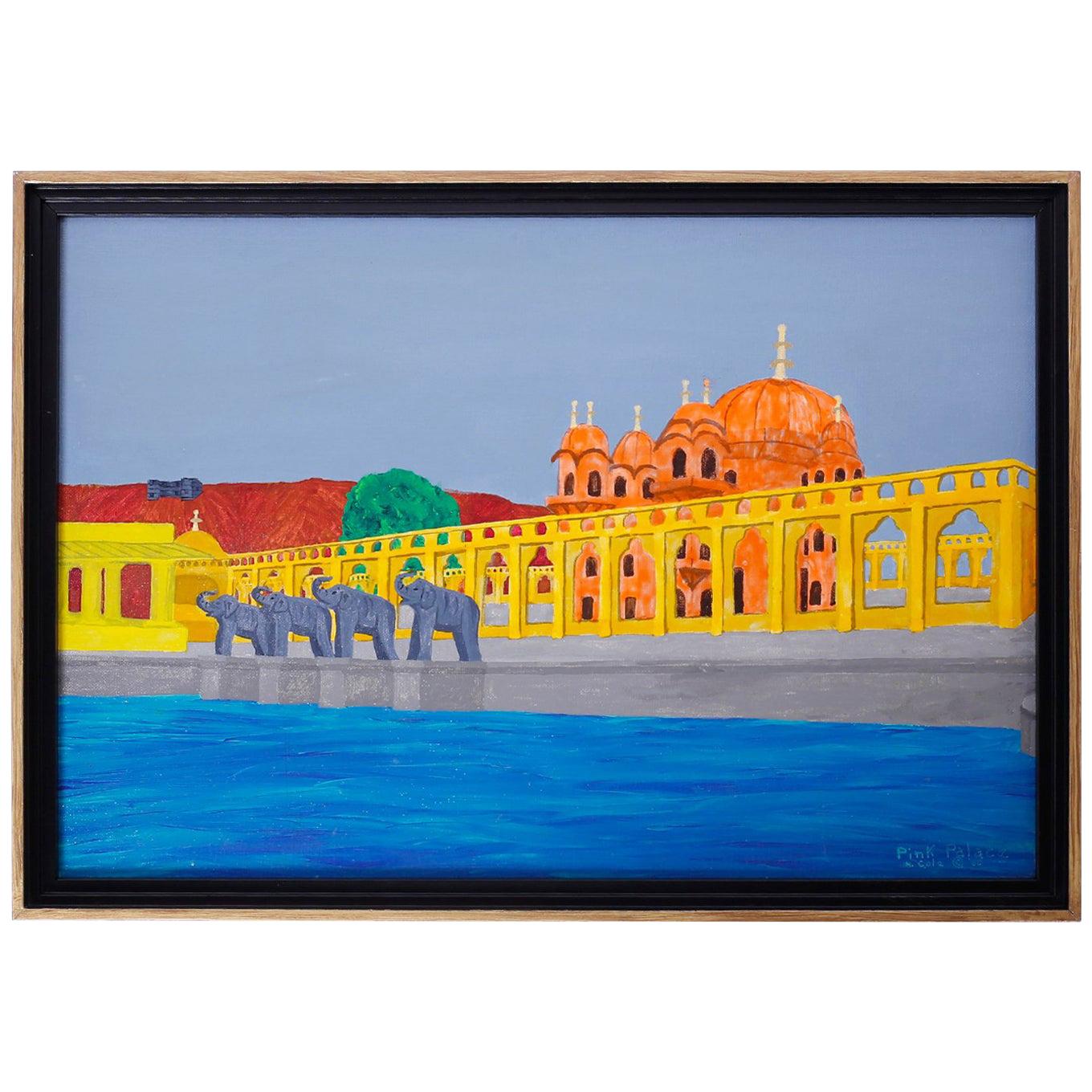 India Painting of a Hindu Temple For Sale
