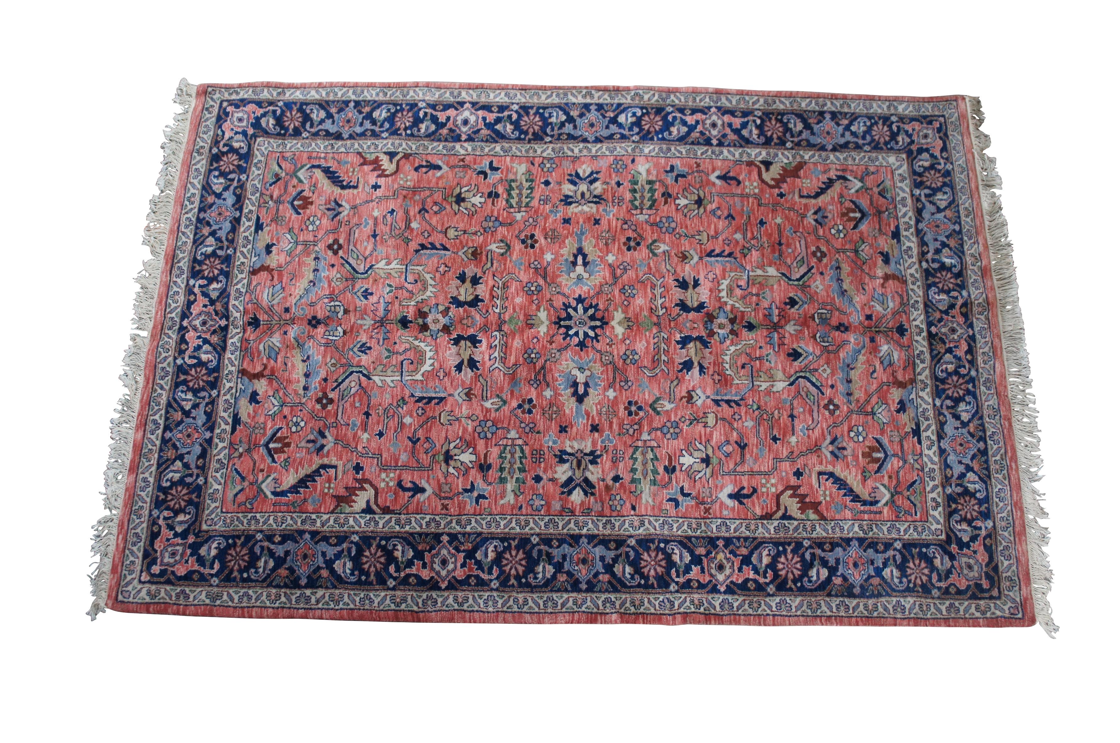 Anglo-indiano India Pande Cameron of New York Royal Jahan Tappeto di lana con medaglione a stella 6' x 9' in vendita
