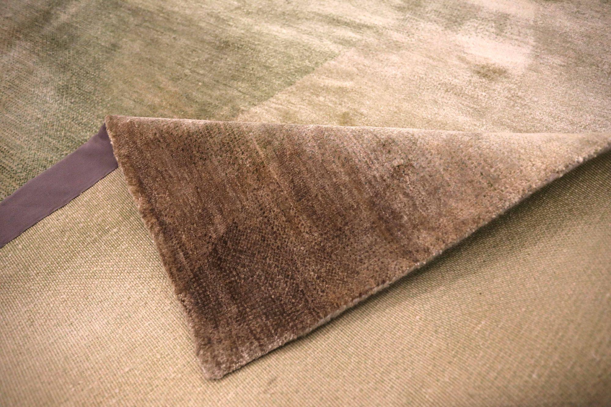 Indiano Tappeti India Rug Star - Lana Marrone Verde Avorio Giallo - 93581 in vendita