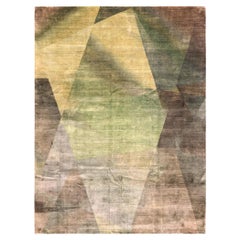 Alfombra India Star Area Rugs - Lana Marrón Verde Marfil Amarillo - 93581