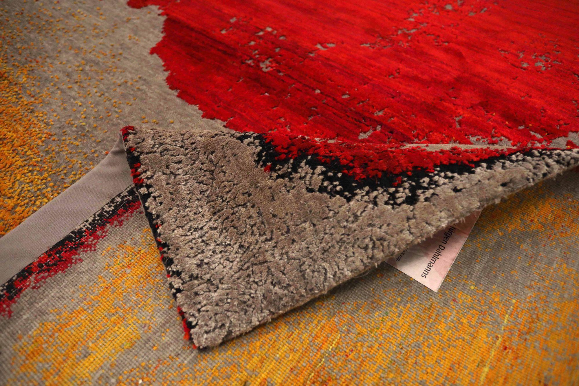 Tapis d'Inde à motifs étoilés - Laine orange rouge taupe - 93573 Excellent état - En vente à Dallas, TX