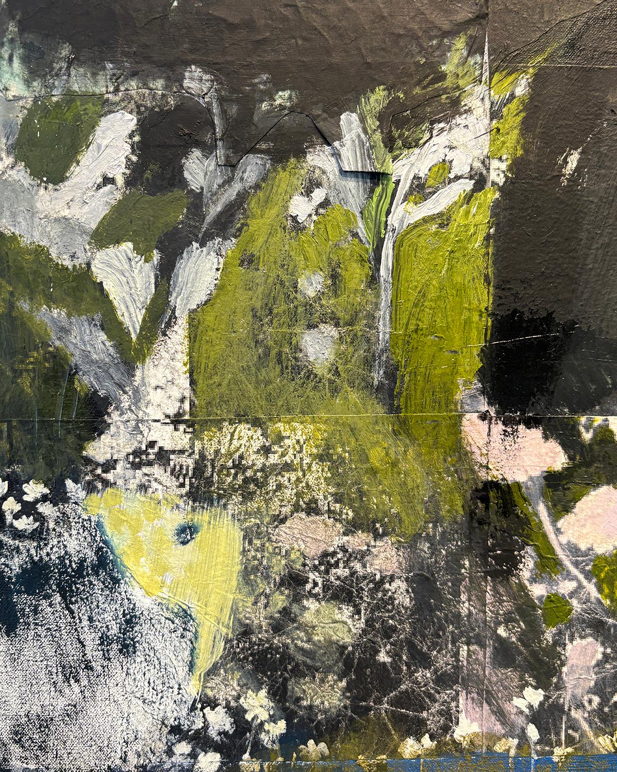 Coyote (Pintura figurativa surrealista negra, verde y azul) 4
