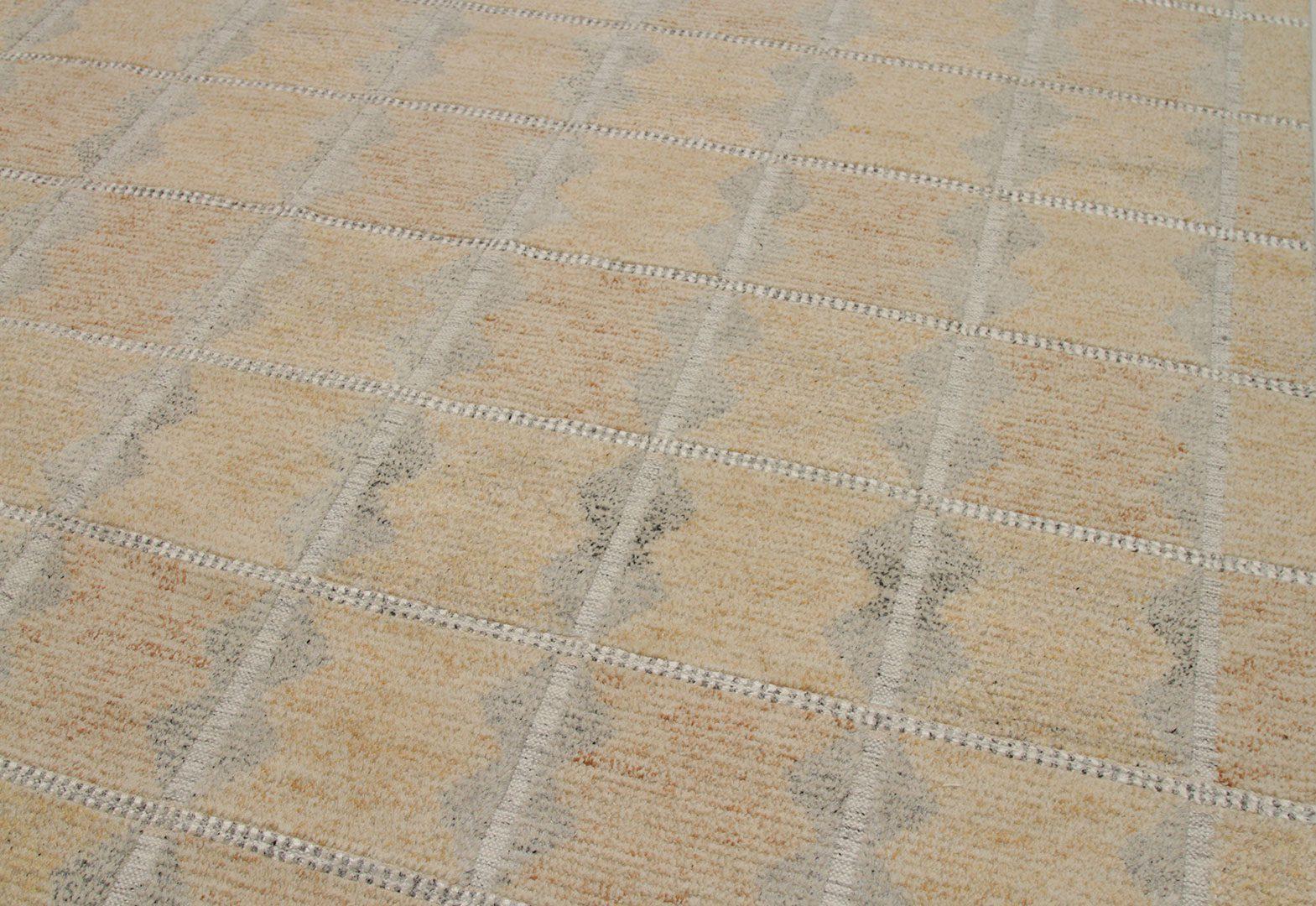 Indiano Tappeti India Scandinavian Area Rugs Circa 1970 - Lana Avorio Design - 92615 in vendita