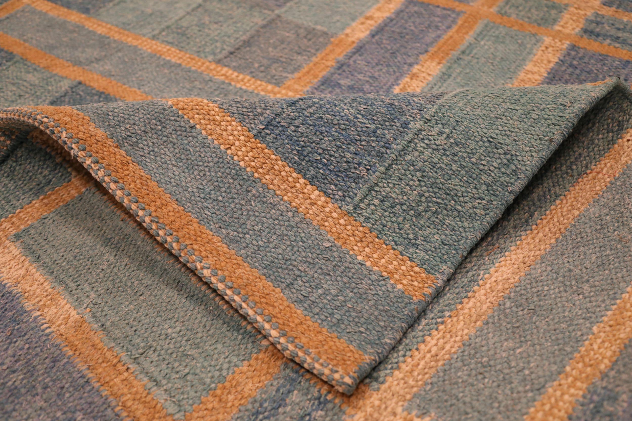 Indien Tapis scandinaves Inde bleu marine bleu jaune - 93781 en vente