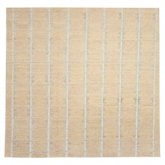 India Scandinavian Area Rugs - Wool Brown Ivory Design - 92616