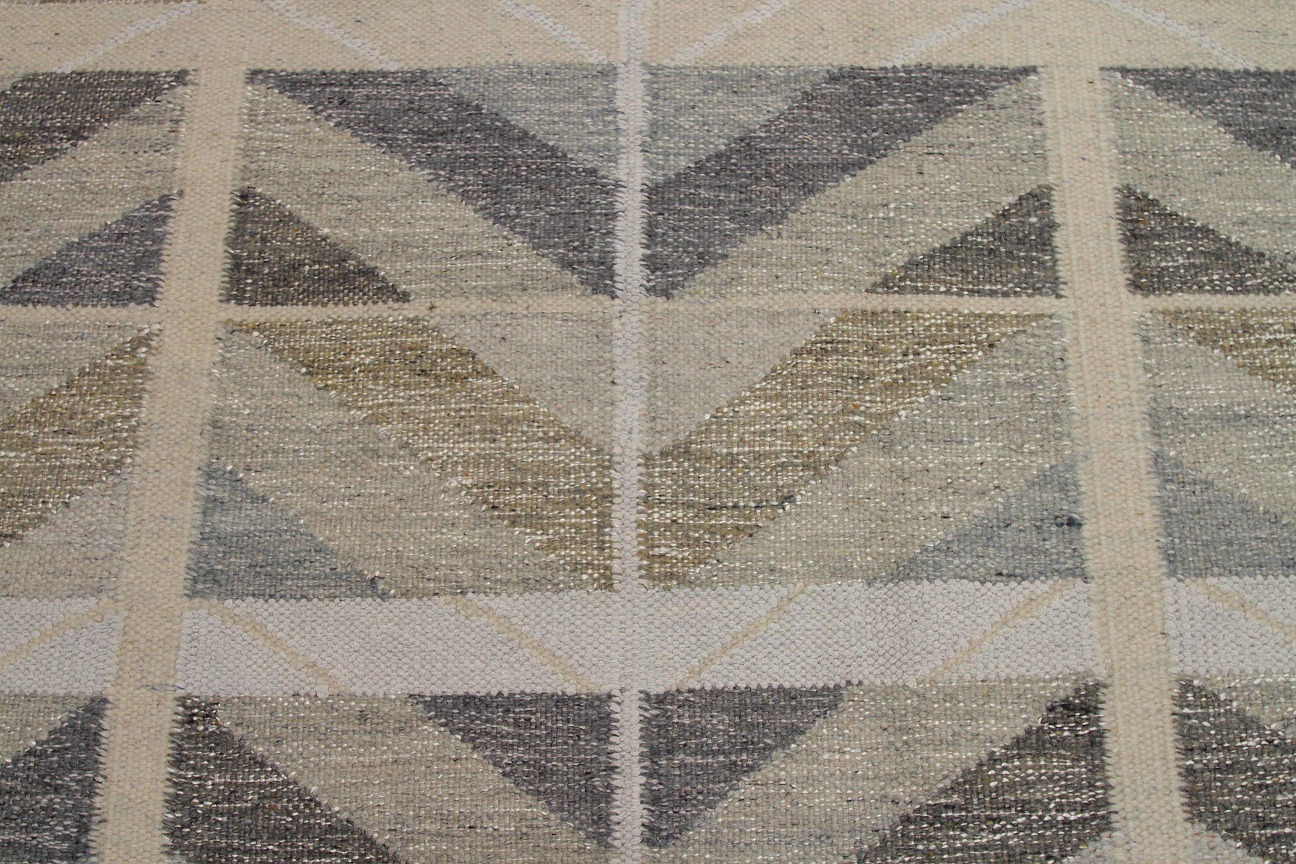 Indien skandinavischen über Größe Teppich Circa 1990 - Wolle braun grau Elfenbein - 92385 im Zustand „Hervorragend“ im Angebot in Dallas, TX