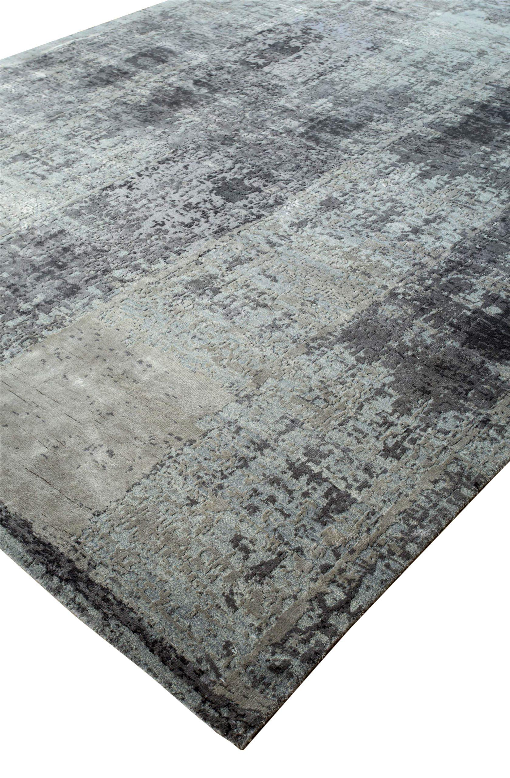 Indien Kleiner Teppich CIRCA 1990 - Wolle Braun Grau Elfenbein Design - 90653 (Indisch) im Angebot