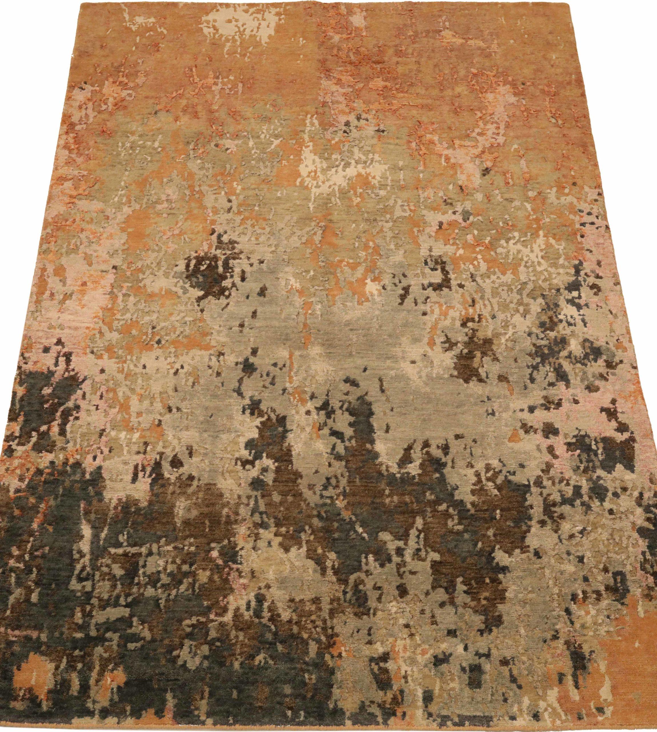 Discover the elegance of India item featuring Small Rug in Circa 1990. Designed with Wool and BrownGreenIvoryOrangePink, this exclusive design is perfect for enhancing your space.