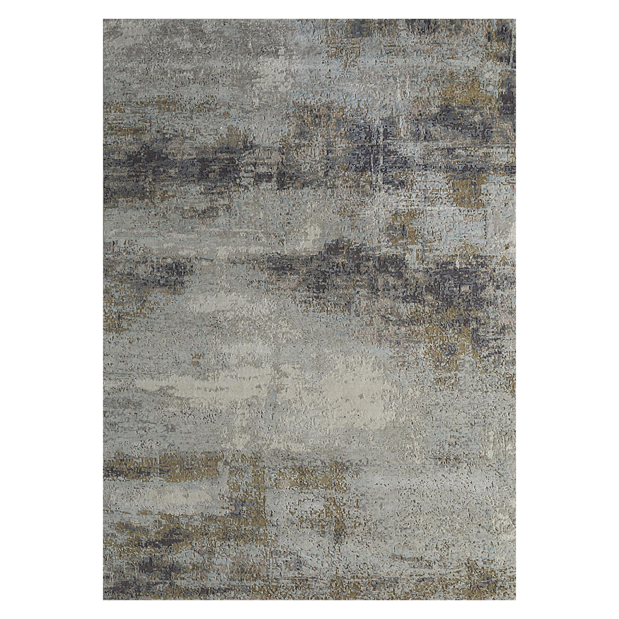 Indien Small Rug CIRCA 1990 - Wolle Braun Elfenbein Taupe Gelb Design - 90635
