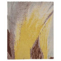 Indien Kleiner Teppich CIRCA 1990 - Wolle Braun Elfenbein Gelb Design - 90675