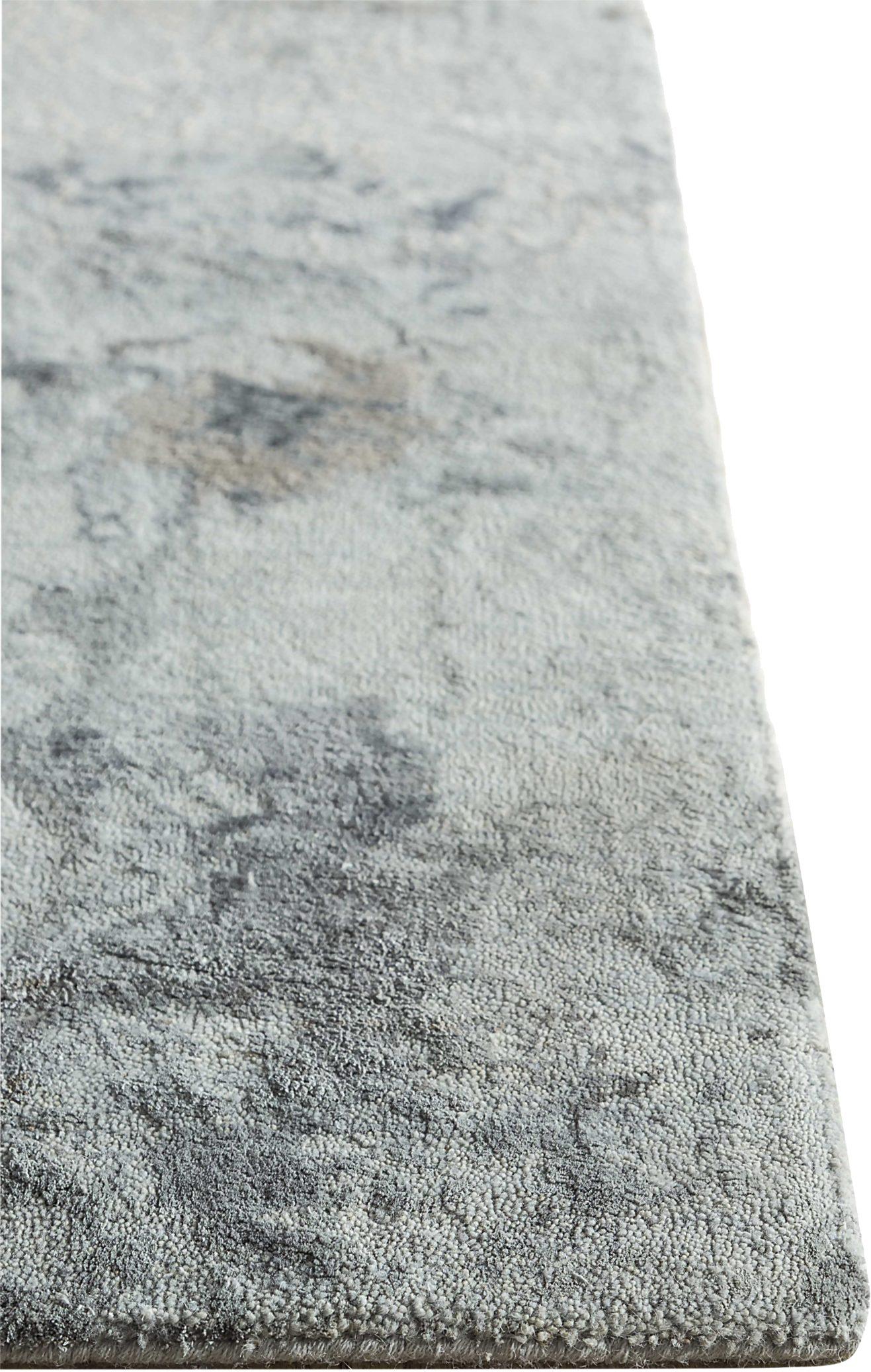 Kleiner indischer Teppich Circa 1990 - Wolle Grau Elfenbein Rosa Design - 90618 (Indisch) im Angebot