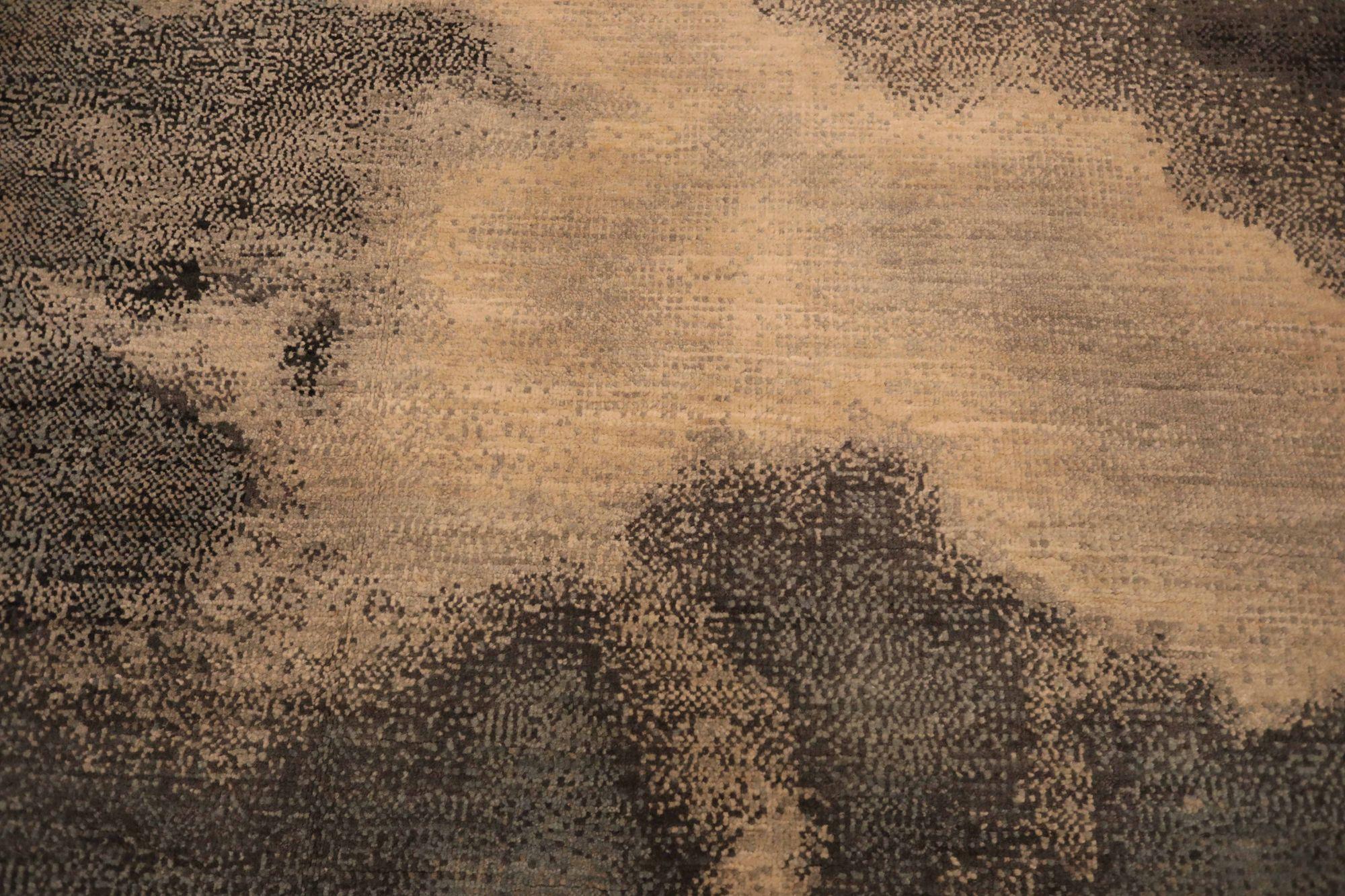 Moderno Tappeto India Small - Lana Marrone Avorio Design - 93629 in vendita