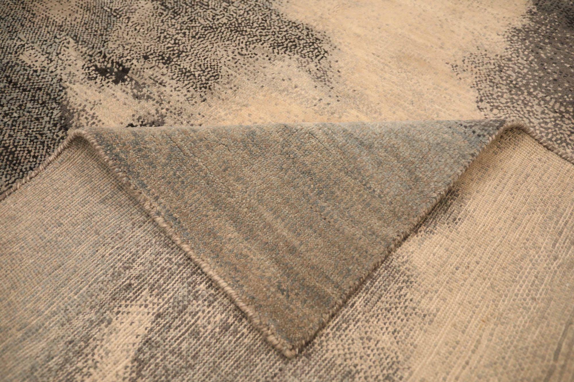 Tappeto India Small - Lana Marrone Avorio Design - 93629 In condizioni ottime in vendita a Dallas, TX