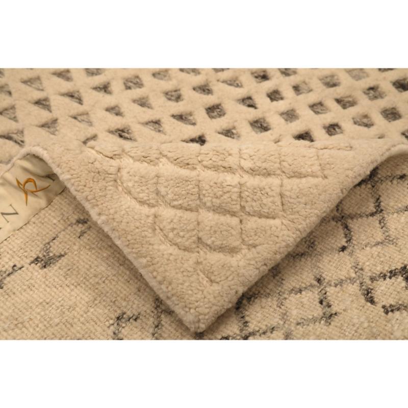 Indien Kleiner Teppich - Wolle Braun Elfenbein Design - 98036 (Indisch) im Angebot