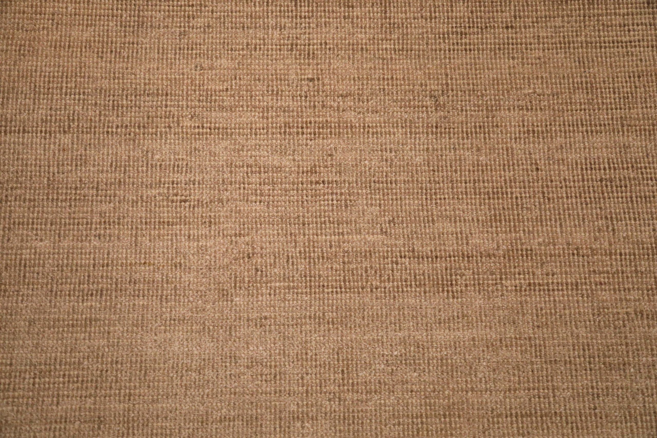 India Solid Area Rugs - Wool Brown Ivory Design - 93733 In Excellent Condition For Sale In Dallas, TX