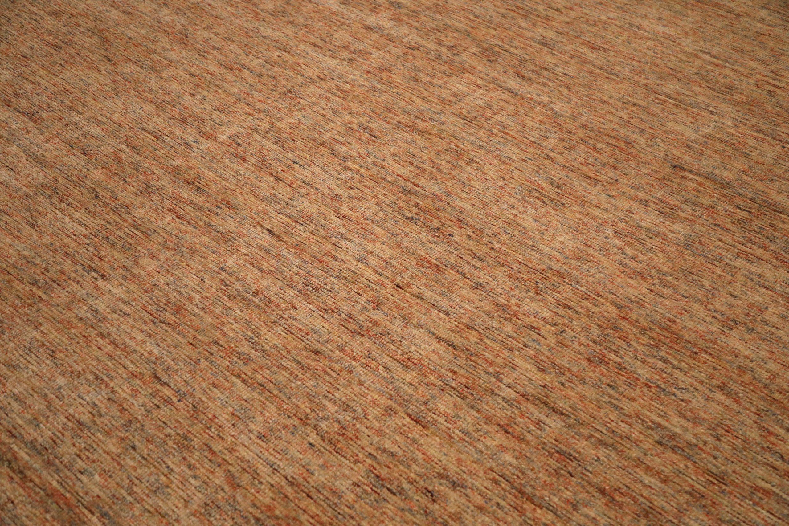 Modern India Solid Area Rugs - Wool Brown Ivory Red Design - 93735 For Sale