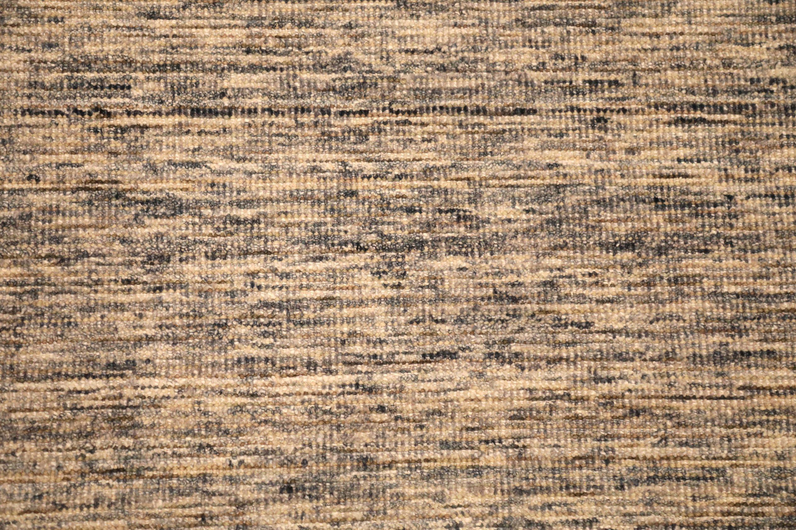 India Solid Area Rugs - Wool Brown Taupe Design - 93694 In Excellent Condition For Sale In Dallas, TX