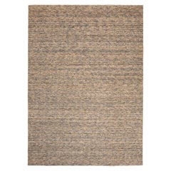 India Solid Area Rugs - Wolle Brown Taupe Design - 93694