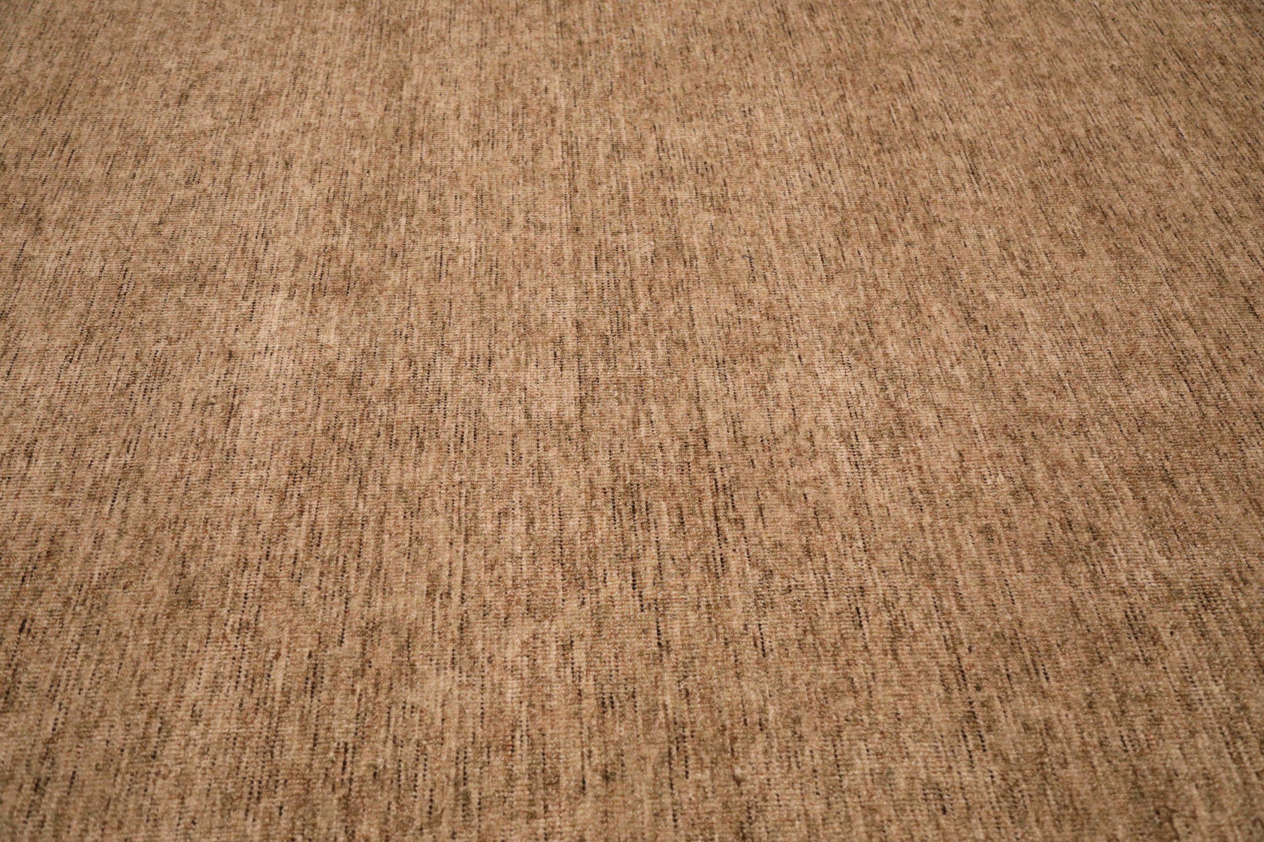 Indien Tapis de sol India Solid - Laine Brown Taupe Design - 93701 en vente
