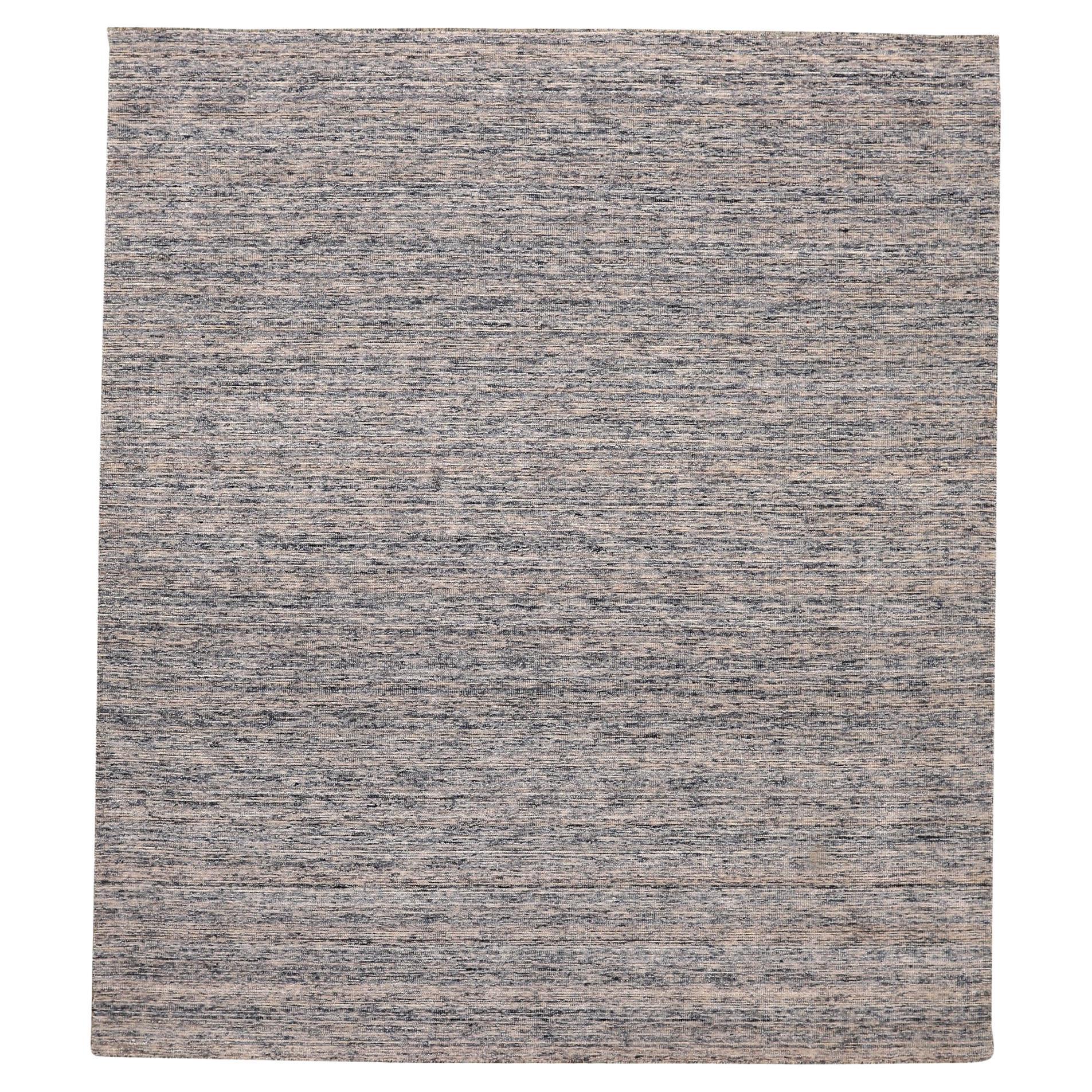 Indien Solide Bereich Teppiche - Wolle Grau Elfenbein Design - 93725 im Angebot