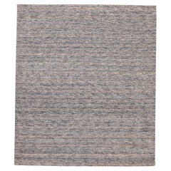 Indien Solide Bereich Teppiche - Wolle Grau Elfenbein Design - 93725