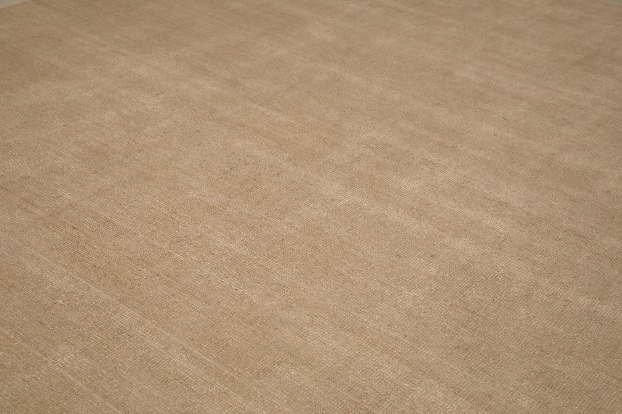 Modern India Solid Area Rugs - Wool Ivory Design - 93683 For Sale