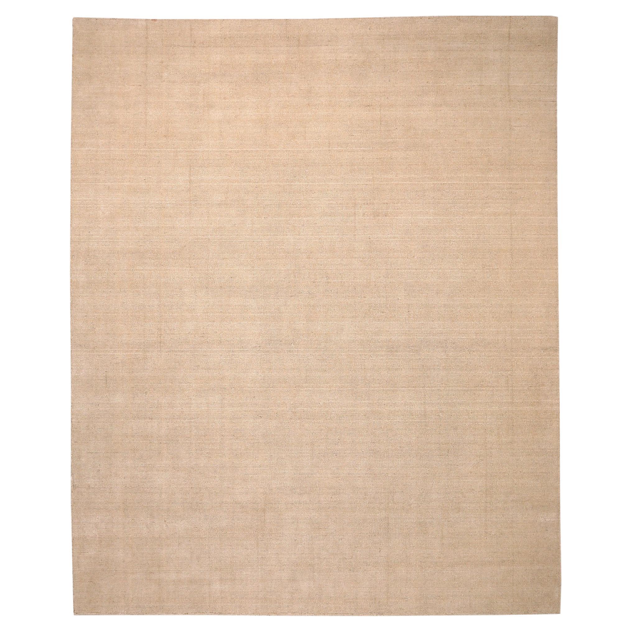 Indische massive Teppiche aus Wolle – elfenbeinfarbenes Design – 93683