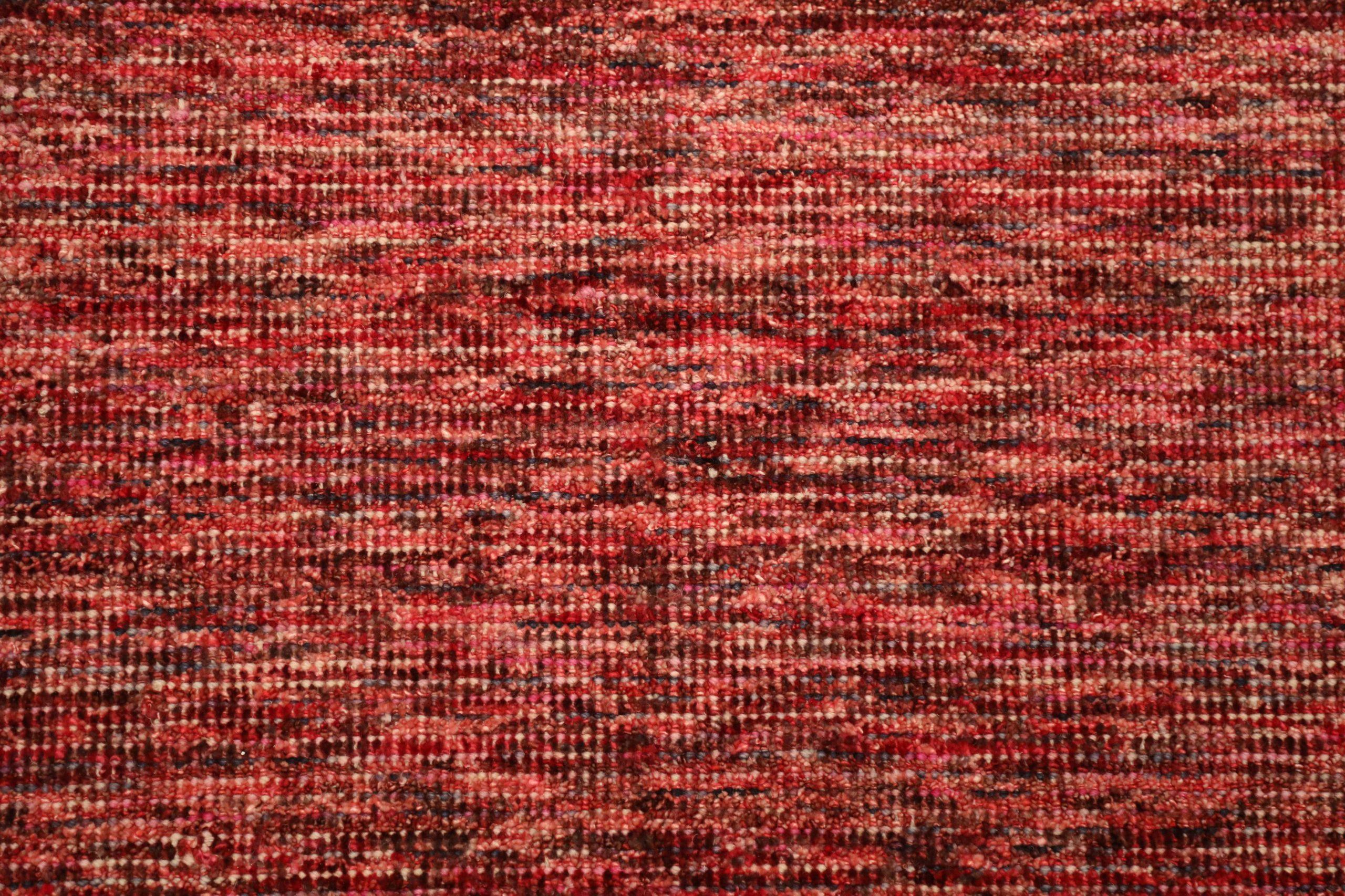 Indische massive Teppiche – Wolle in Rot, massivem Design – 93690 im Zustand „Hervorragend“ im Angebot in Dallas, TX