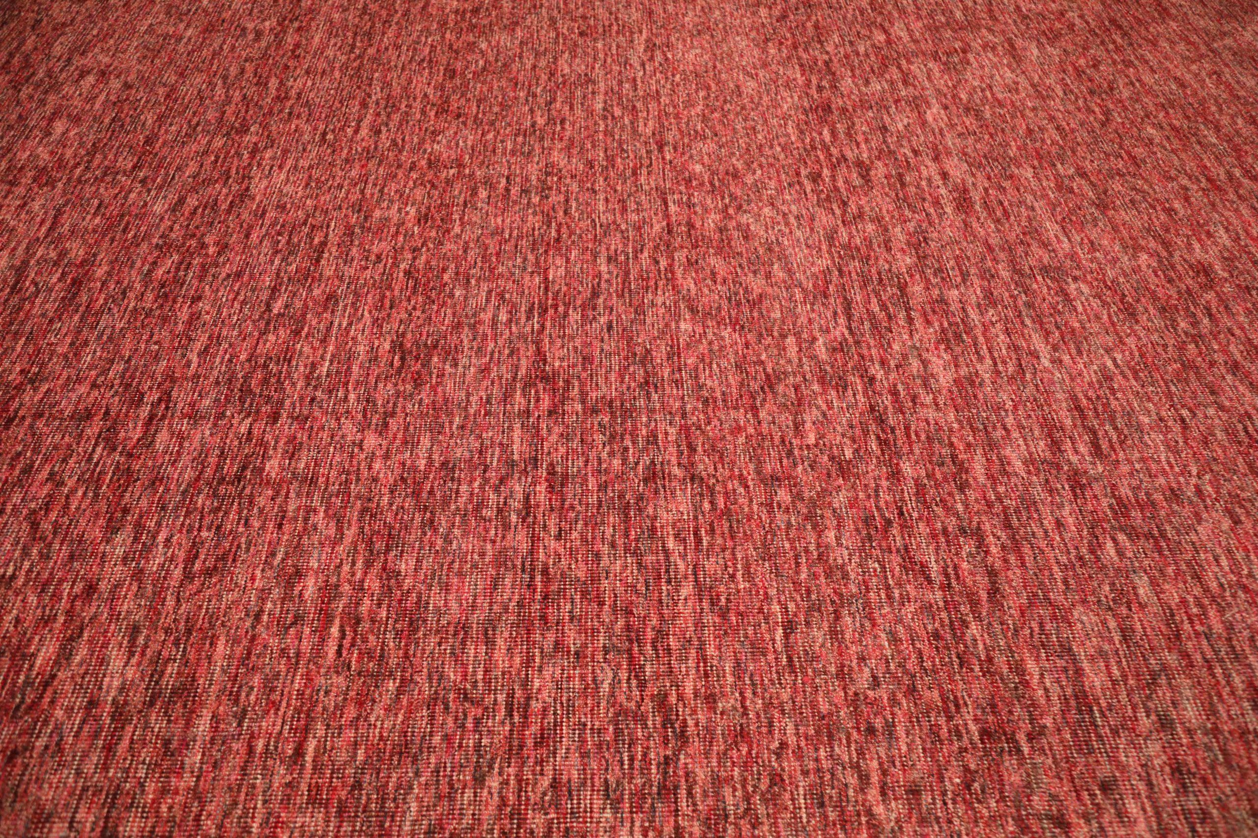 Indische massive Teppiche – Wolle in Rot, massivem Design – 93690 (20. Jahrhundert) im Angebot