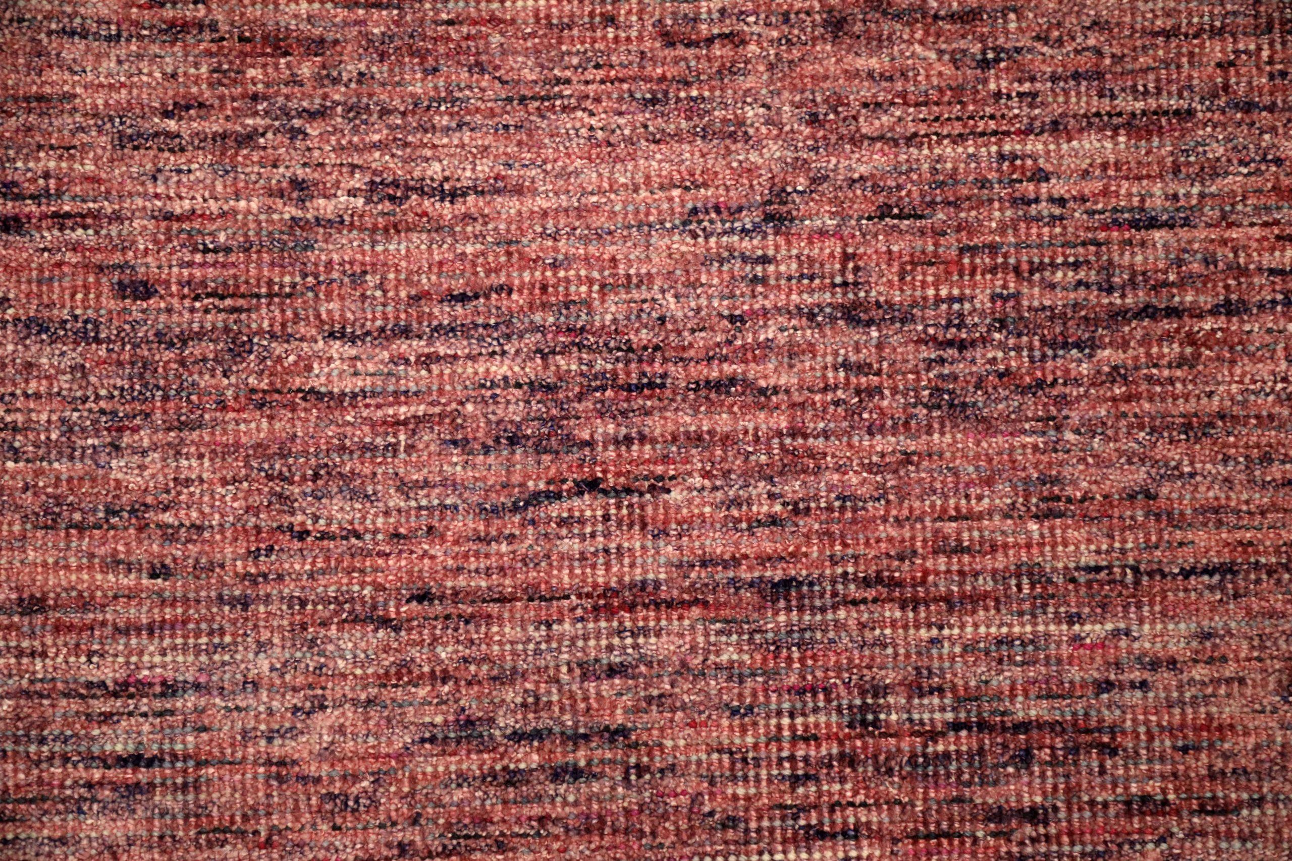 Indische massive Teppiche – Wolle in Rot, massivem Design – 93696 im Zustand „Hervorragend“ im Angebot in Dallas, TX
