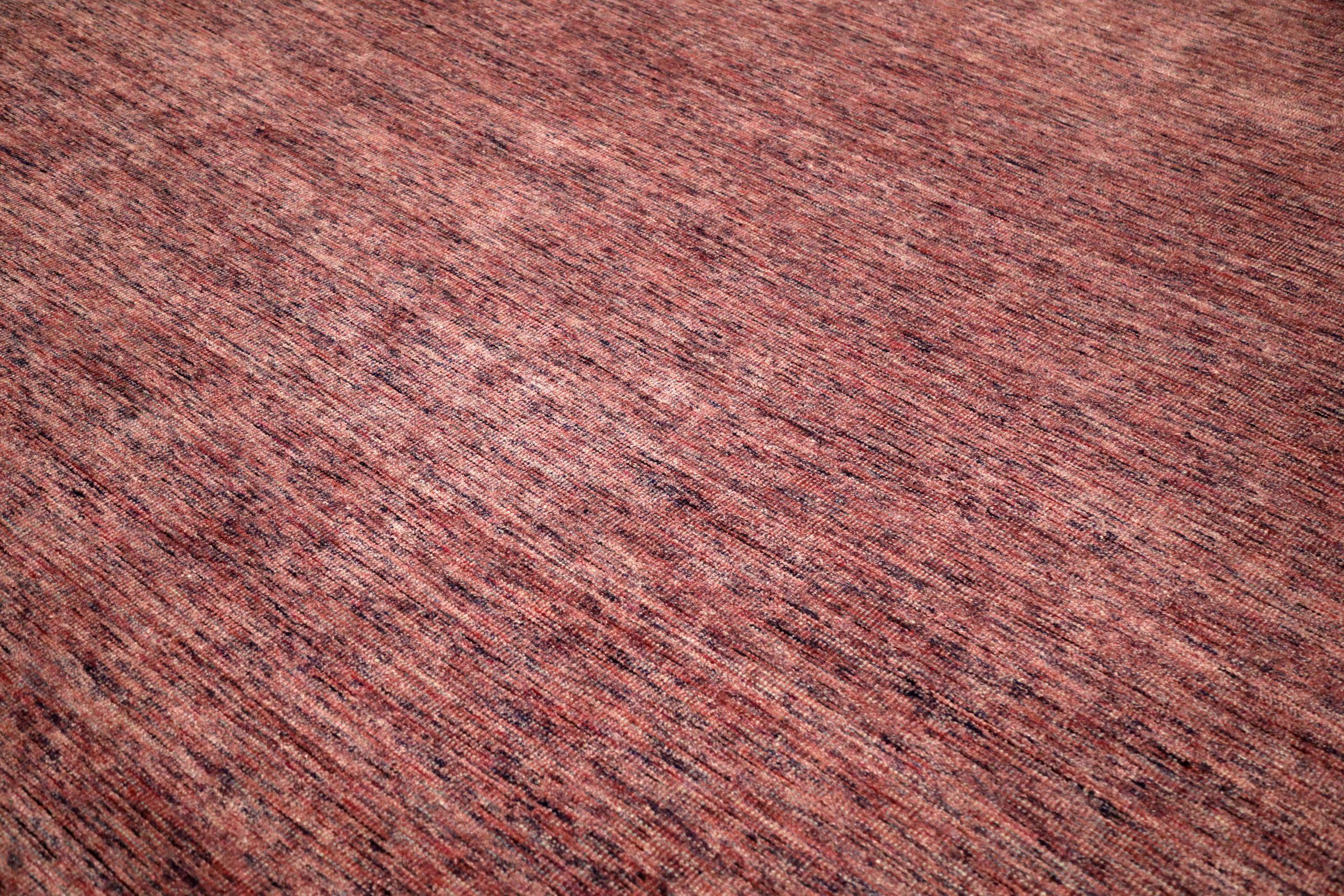 Indische massive Teppiche – Wolle in Rot, massivem Design – 93696 (20. Jahrhundert) im Angebot