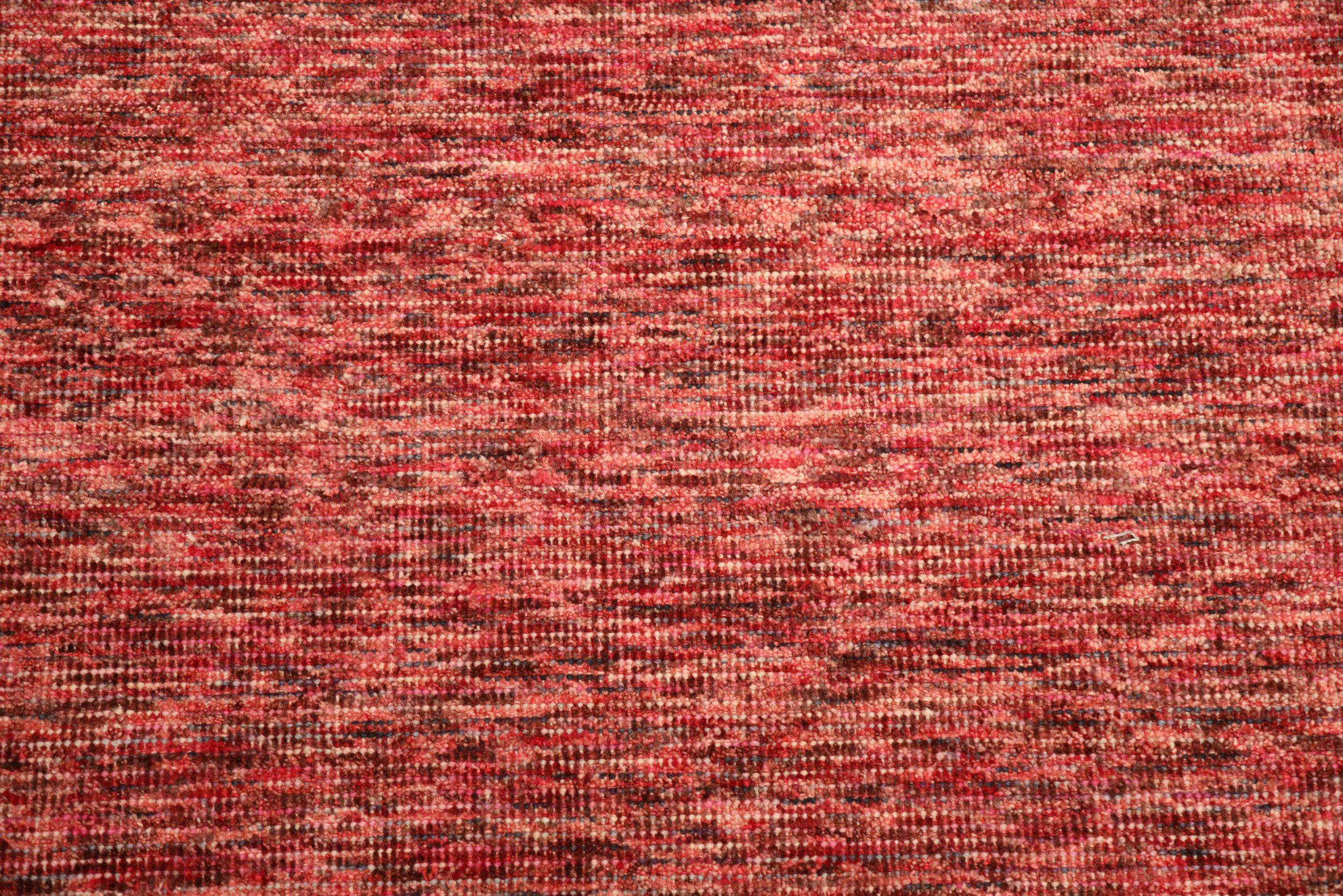 Indische massive Teppiche – Wolle in Rot, massivem Design – 93727 (20. Jahrhundert) im Angebot